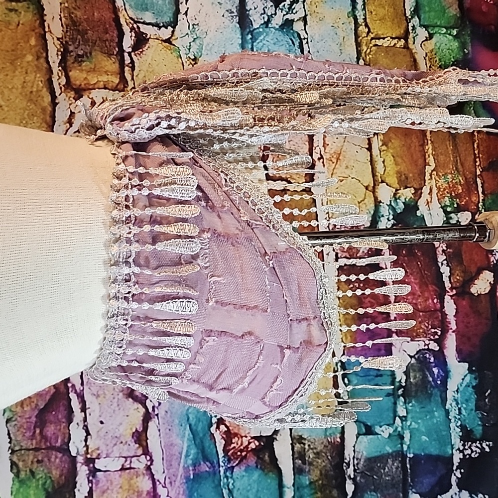 🔥Purple Embroidery Lace Hip Scarf Sash Hair Wrap Lavender